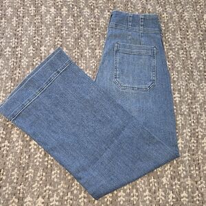 The Colette Crop High-Rise Wide-Leg Jeans by Maeve